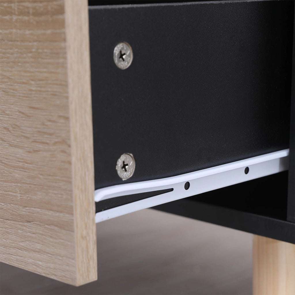 FREJATavolino nero in stile scandinavo con cassetto