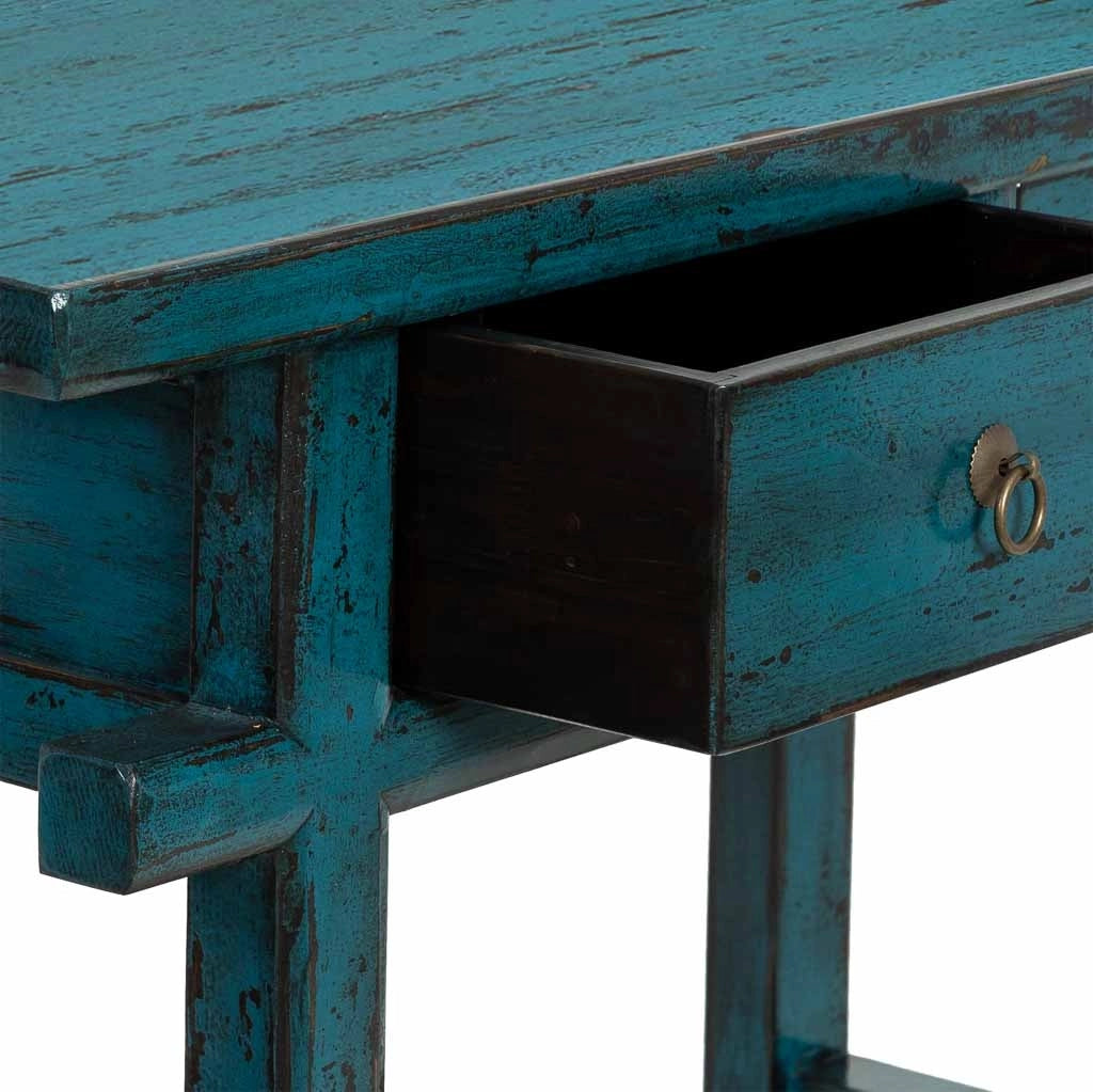 Mobile da ingresso in legno blu 108x43x82h cm