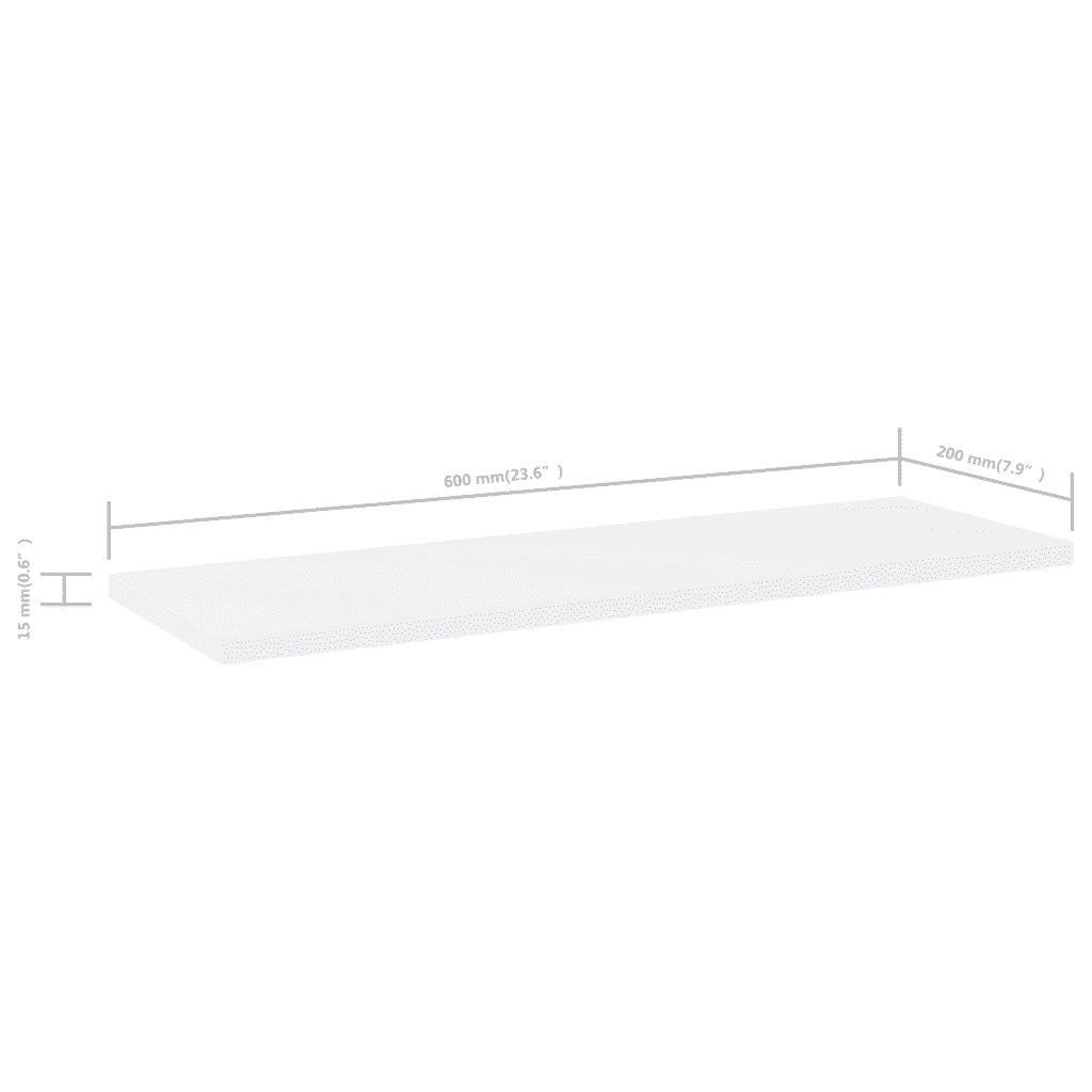 Ripiani per Libreria 4 pz-Scaffale per Libri Bianchi 60x20x1,5 cm Legno Multistrato