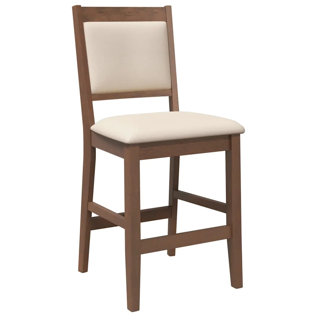 Sgabelli da Bar con Cuscini 2pz Marrone Legno Massello di Hevea 4102563
