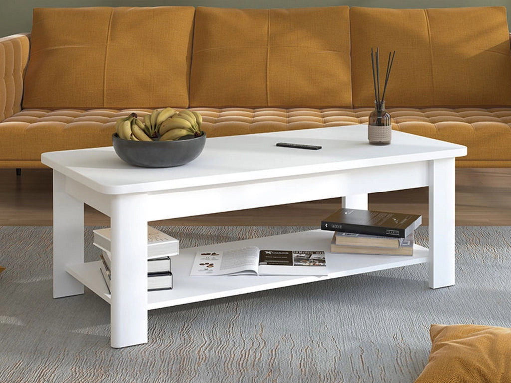 Pella, Tavolino da Salotto un Vano, 124x60x45h cm Bianco