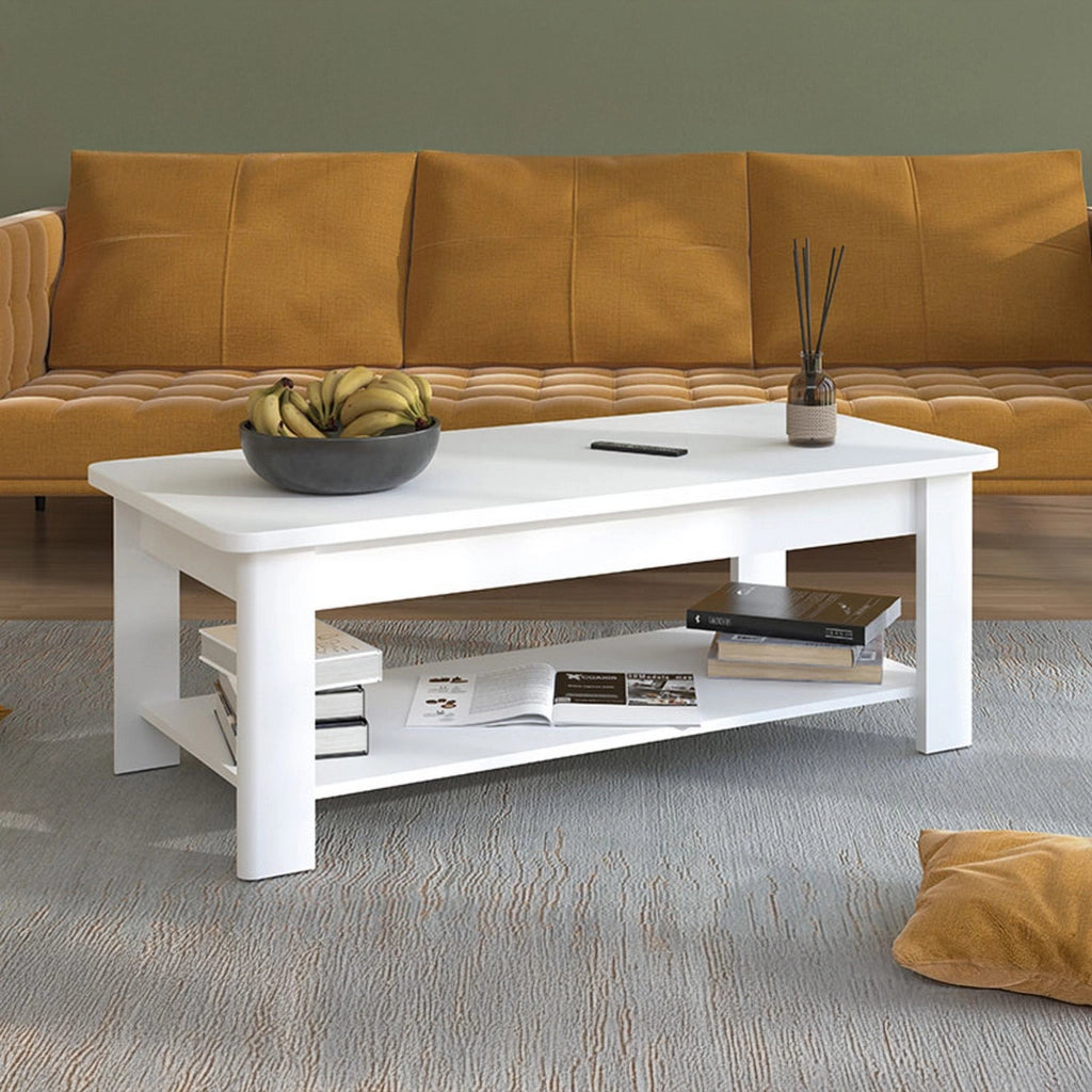 Pella, Tavolino da Salotto un Vano, 124x60x45h cm Bianco