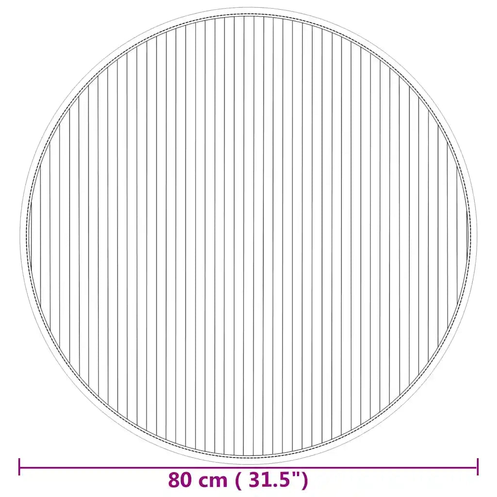 Tappeto Rotondo Naturale 80 cm in BambÃ¹