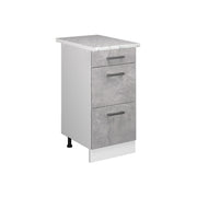 Vicco Mobiletto base per cucina Calcestruzzo 40 cm con cassetti PL Marmo