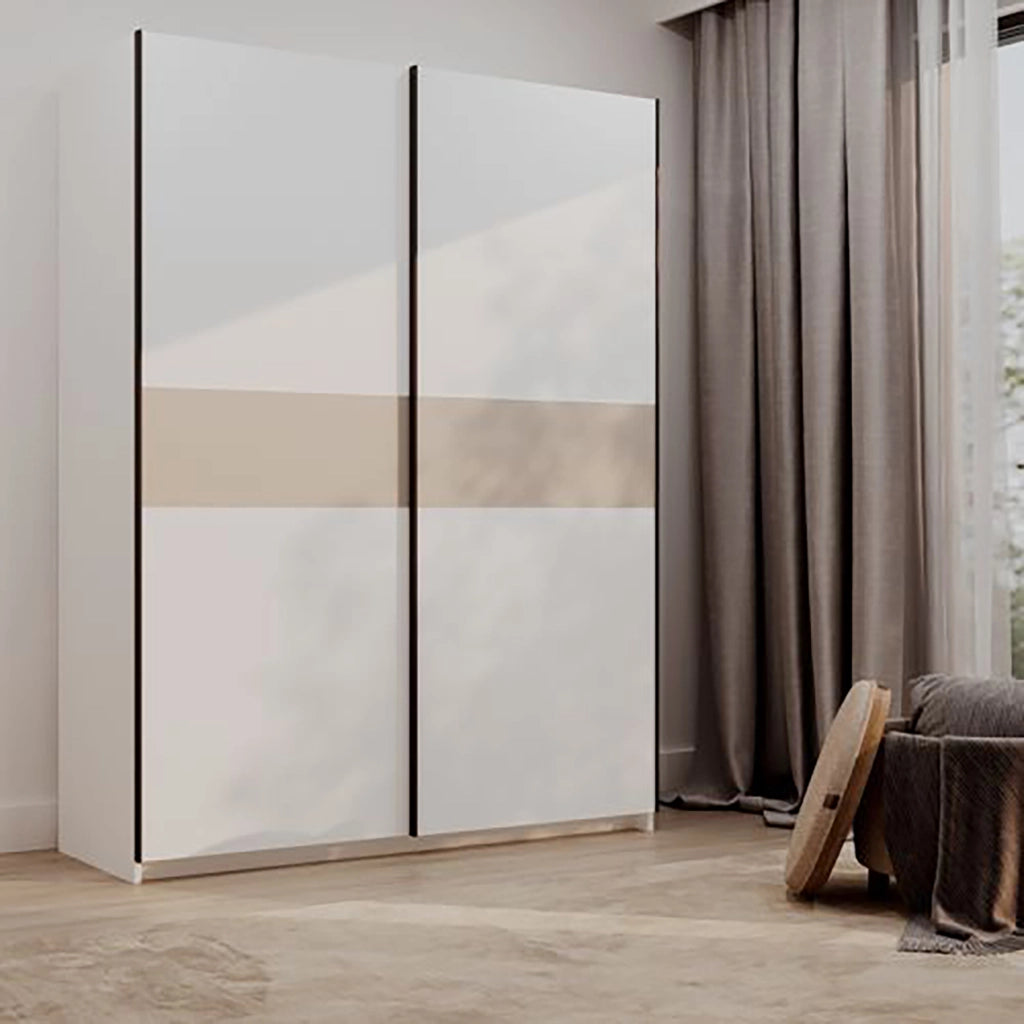 Armadio Camera da Letto Manita, Guardaroba 2 Ante 2 Ripiani, 150x204h cm Bianco