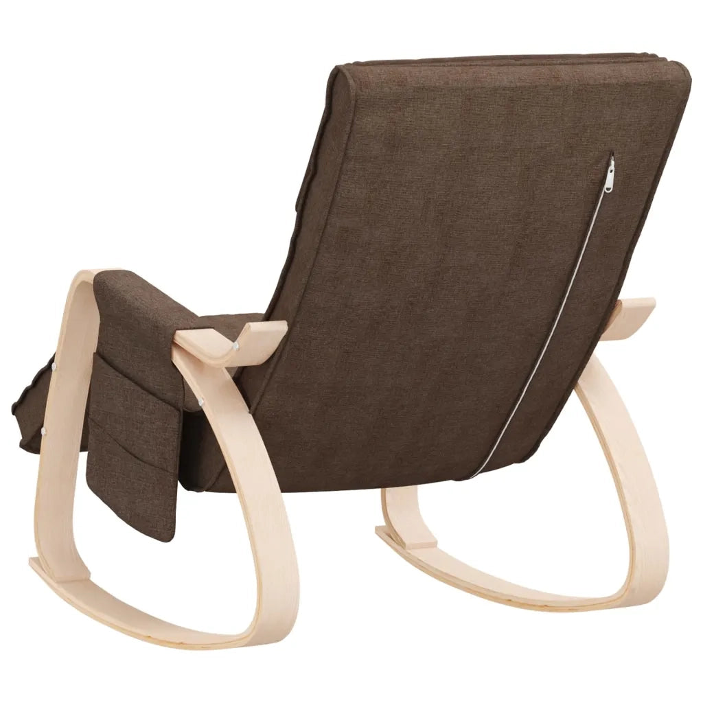 Sedia a Dondolo Marrone Scuro in Tessuto CFW4330951
