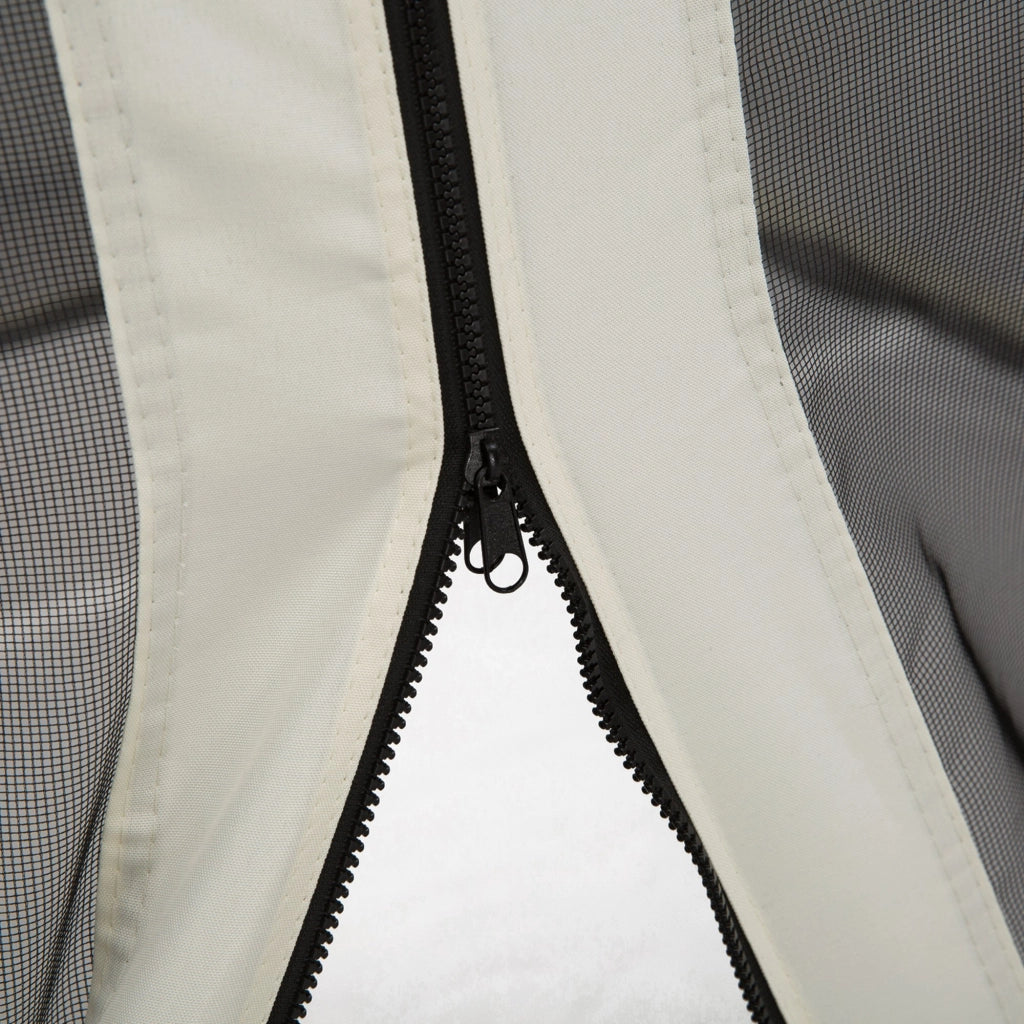 EasyComfort Zanzariera per Gazebo Tende di Ricambio Universale con Cerniere, 302x207cm - Nero e Beige