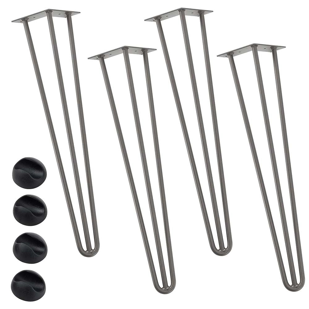 Set 4 Gambe Piedi Tavolo Pranzo Scrivania 71cm Metallo Design Moderno Grigio