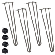 Set 4 Gambe Piedi Tavolo Pranzo Scrivania 71cm Metallo Design Moderno Grigio