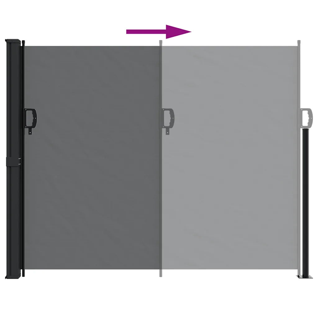 Tenda da Sole Laterale Retrattile Nera 160x600 cm