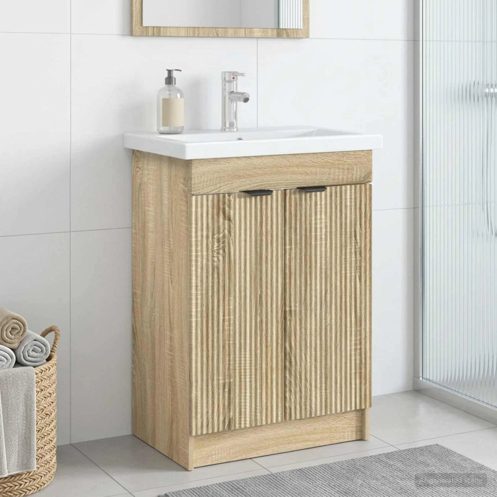 Mobiletto da bagno sotto il lavello Rovere Sonoma 890096