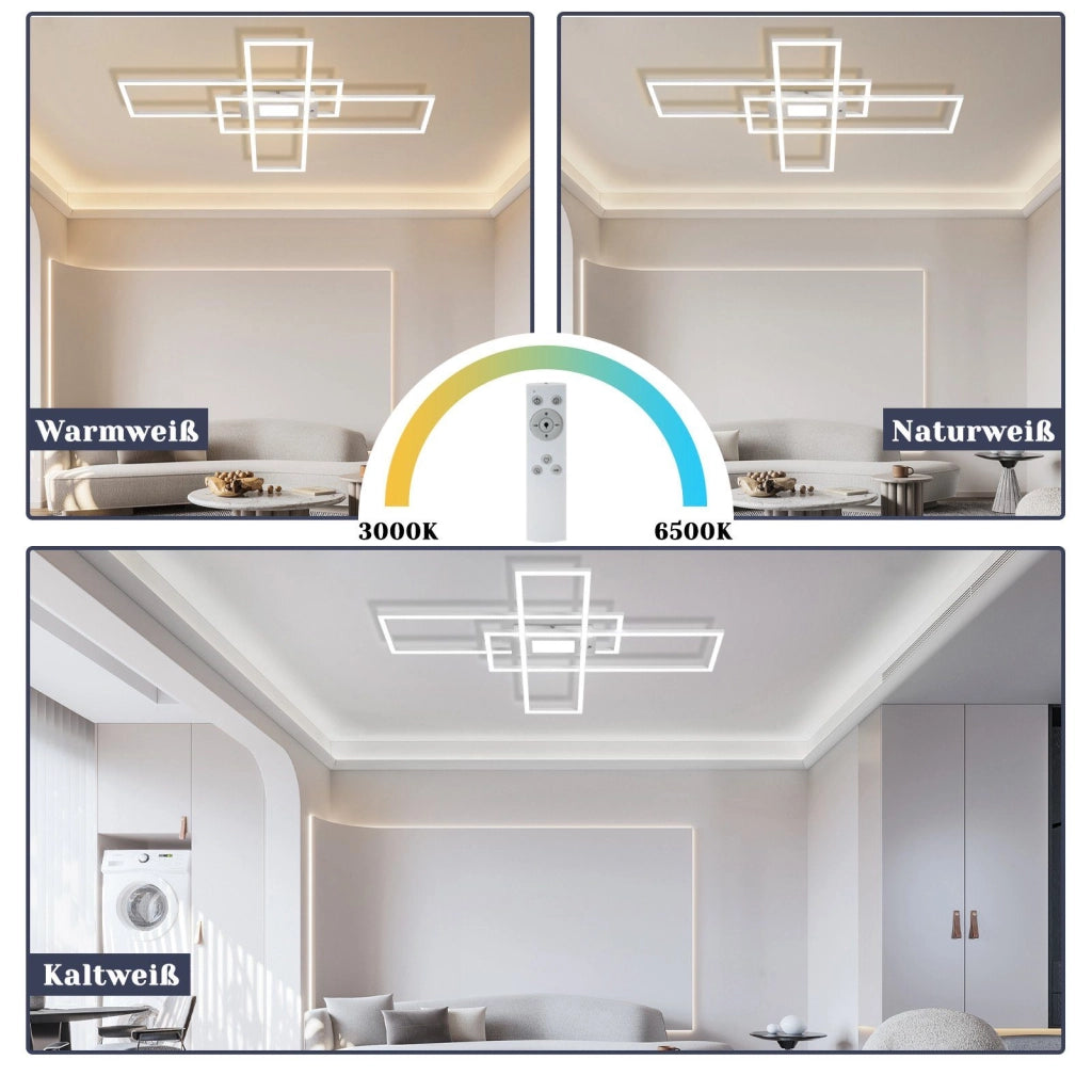ZMH Lampada da soffitto plafoniera LED 50W design moderno telecomando per soggiorno