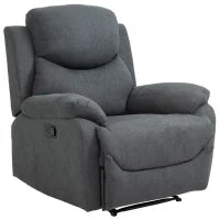Poltrona Relax Manuale Ergonomica in Tessuto, Poltrona Reclinabile a 150° e Poggiapiedi per Casa e Ufficio, 93x88x102cm, Grigio Scuro