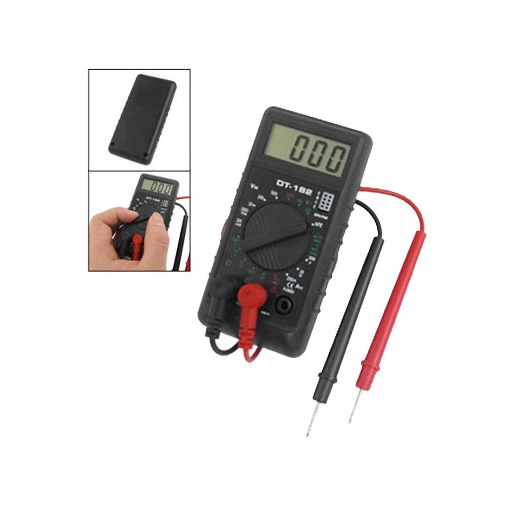 Trade Shop - Tester Multimetro Amperometro Digitale Puntali Volt Ampere Dt-182 Con Puntali -