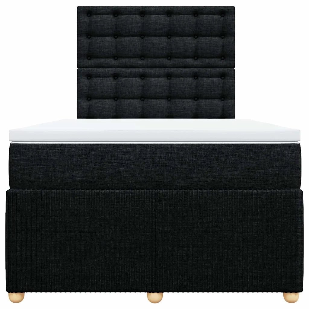 Giroletto a Molle con Materasso Nero 120x190 cm in Tessuto