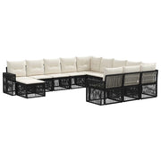 Set Divano da Giardino 12 pcs Nero e Bianco Crema polyrattan 3435328