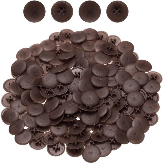Doppi di plastica in alta qualità 108 pezzi - 17 mm - Design snap-in - Protezione contro l'umidità - Finitura decorativa - Schroefdeksels con copertura in plastica