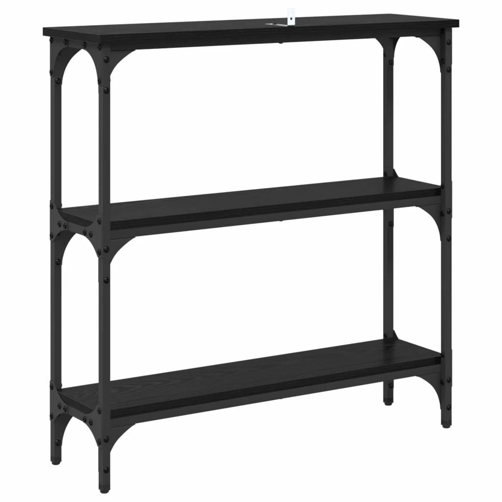 Tavolo consolle Rovere Nero 75 x 22,5 x 75 cm Legno multistrato