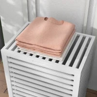 Cesta per il Bucato di Bambù Capacità 55L Cesto per Biancheria con 2 Manici e Borsa Estraibile 50x36x60 cm Bianco