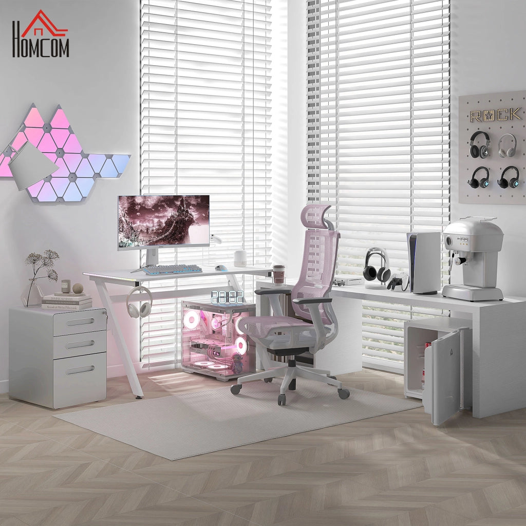 Mobile schedario/contenitore per ufficio con 3 cassetti, in acciaio, bianco, 39x48x59 cm