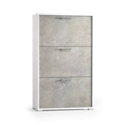 Mobile Portascarpe Axinite, Scarpiera 18 Paia Made in Italy, 67x28x112h cm Bianco