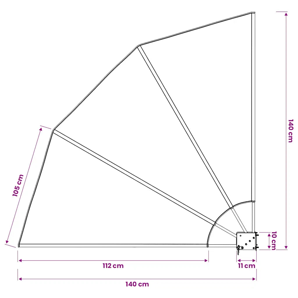 Tenda da Sole | Tenda laterale per Balcone Pieghevole Crema 140x140 cm