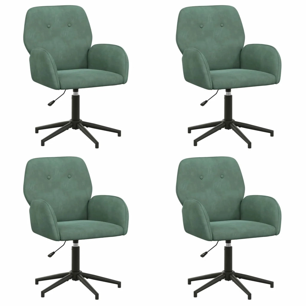 Sedie da scrivania girevoli 4 pz 54 x 55 x 90 cm Verde Mare 3428338
