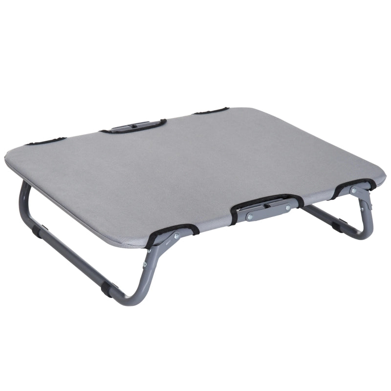 Lettino per cani pieghevole grigio 59x46x15 cm in acciaio e Oxford 600D