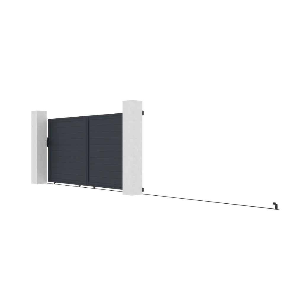 Cancello in alluminio scorrevole 350x173cm grigio freddo