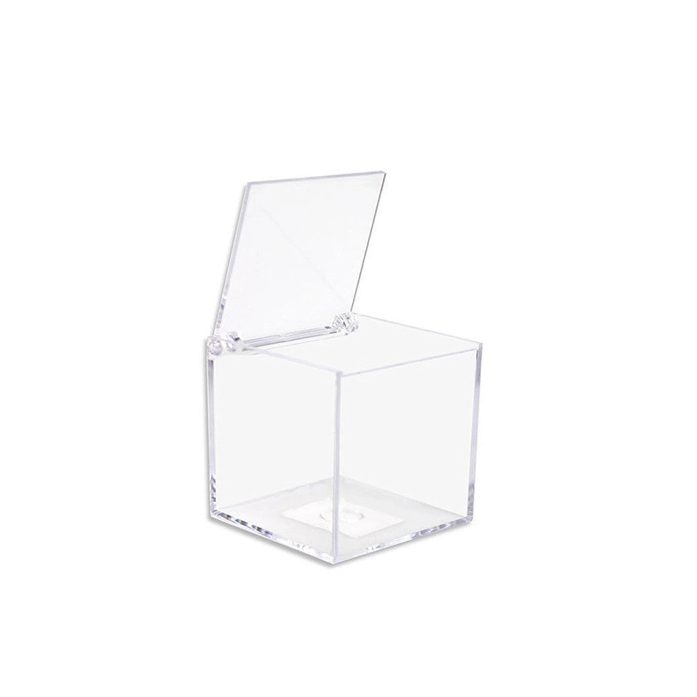 Trade Shop - 12 Scatoline Scatole Cubo Plexiglass 5x5 Trasparente Porta Confetti Bomboniera -
