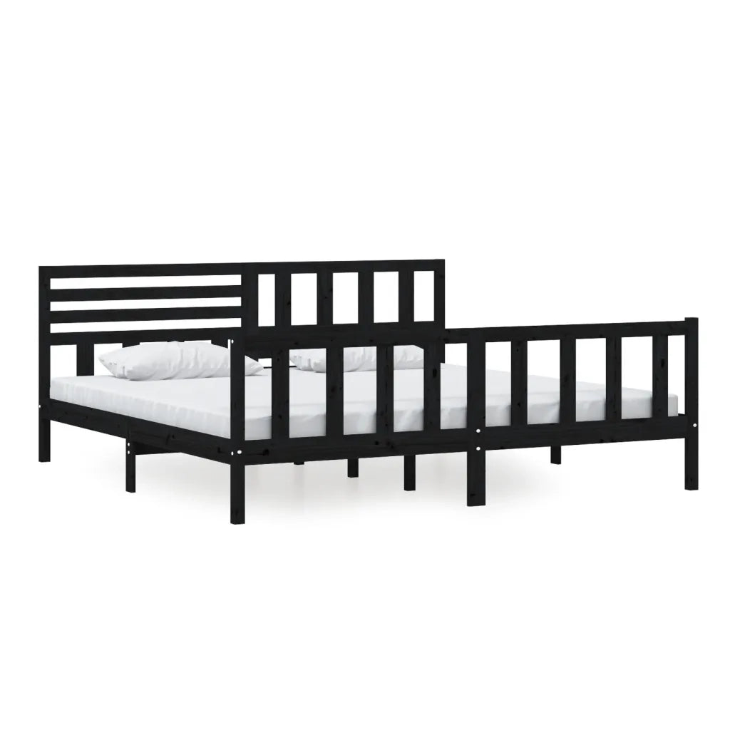 Giroletto Nero in Legno Massello 200x200 cm