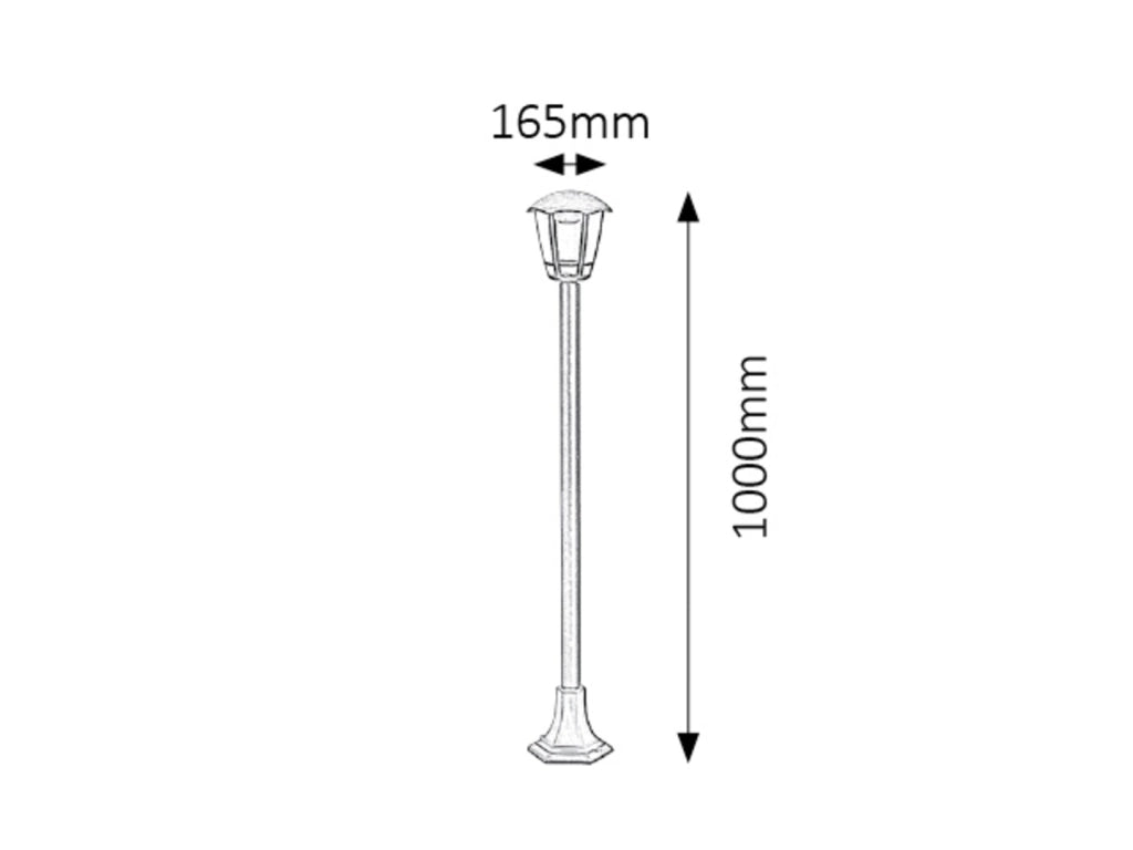 Paletto da giardino LED 8W Sorrento nero opaco Rabalux