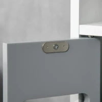 kleankin Colonna Bagno con Mensole e Armadietti, Mobile Alto Salvaspazio in Legno 15x17x120cm, Bianco e Grigio