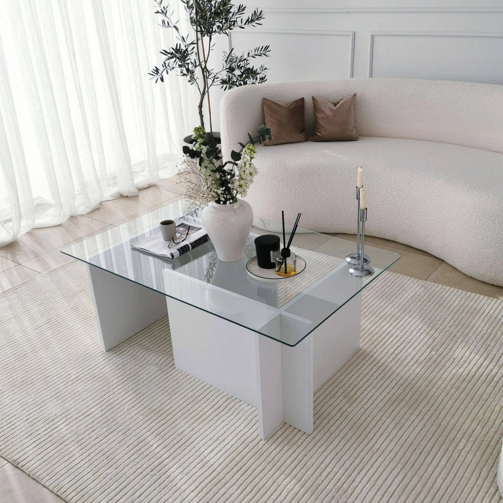 Teti, Tavolino da Salotto Portariviste, 105x65x40h cm Bianco
