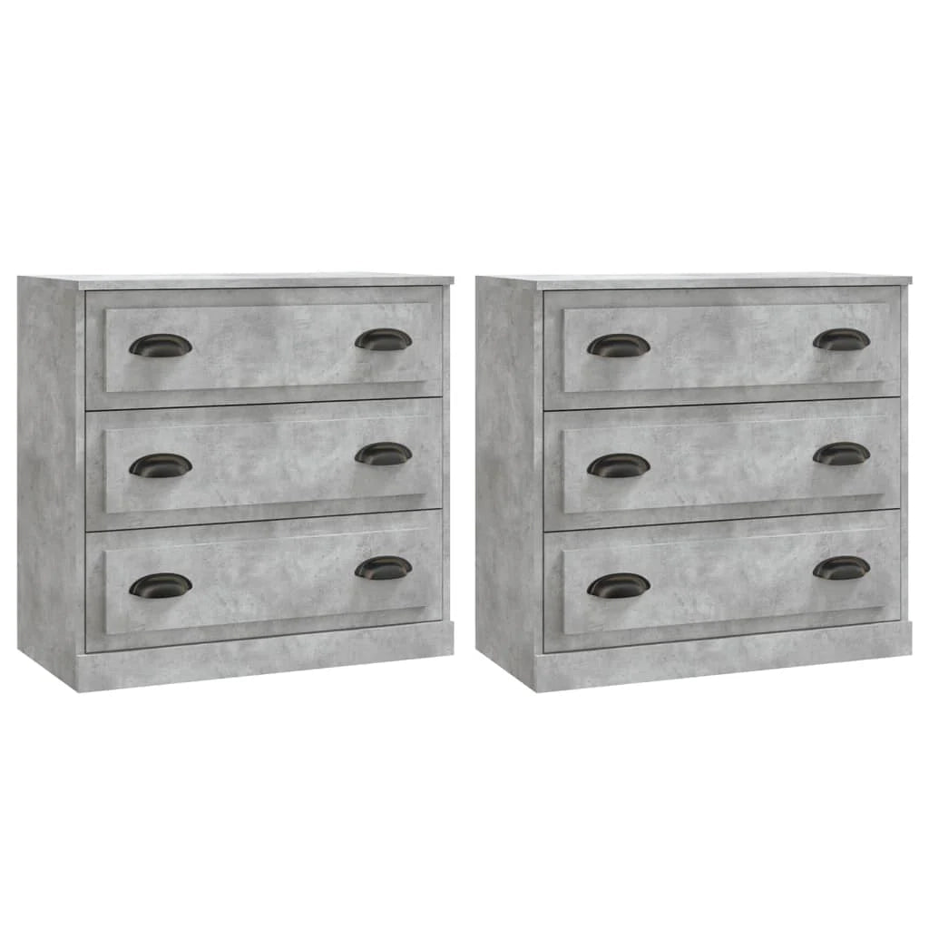 Buffet credenza cassettiera armadio mobile contenitore organizer per cucina soggiorno salotti set da 2 legno ingegnerizzato grigio 02_0036880