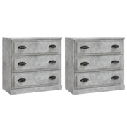 Buffet credenza cassettiera armadio mobile contenitore organizer per cucina soggiorno salotti set da 2 legno ingegnerizzato grigio 02_0036880