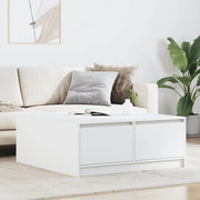 vidaXL Tavolino da Salotto con Cassetti Bianco 100x100x40 cm