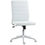 Sedia da Ufficio Ergonomica Regolabile ¨C Minimal ¨C Pelle PU Acciaio Bianco 58x53x97-107 cm