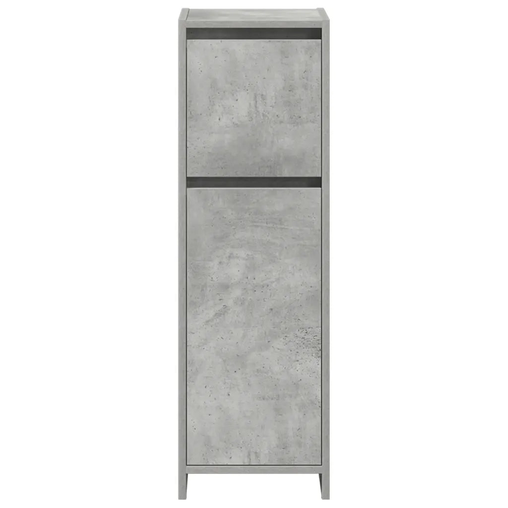 Set Mobili da Bagno 3 pz Grigio Cemento in Legno Multistrato 3324852