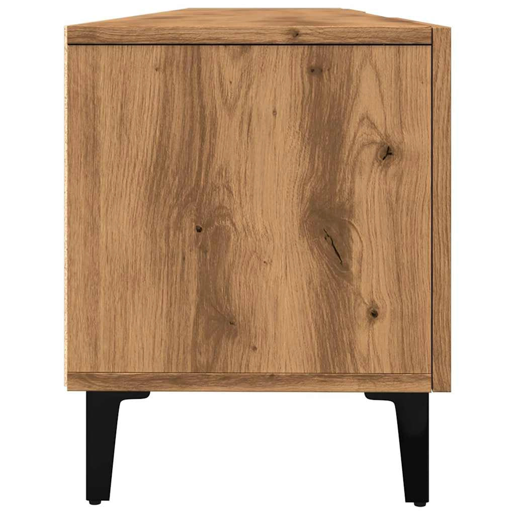 Mobile TV multimediale mensola TV credenza mobile TV sala da pranzo soggiorno camera da letto rovere lavorato a mano 180 x 31,5 x 40 cm legno ingegnerizzato marrone 02_0027251