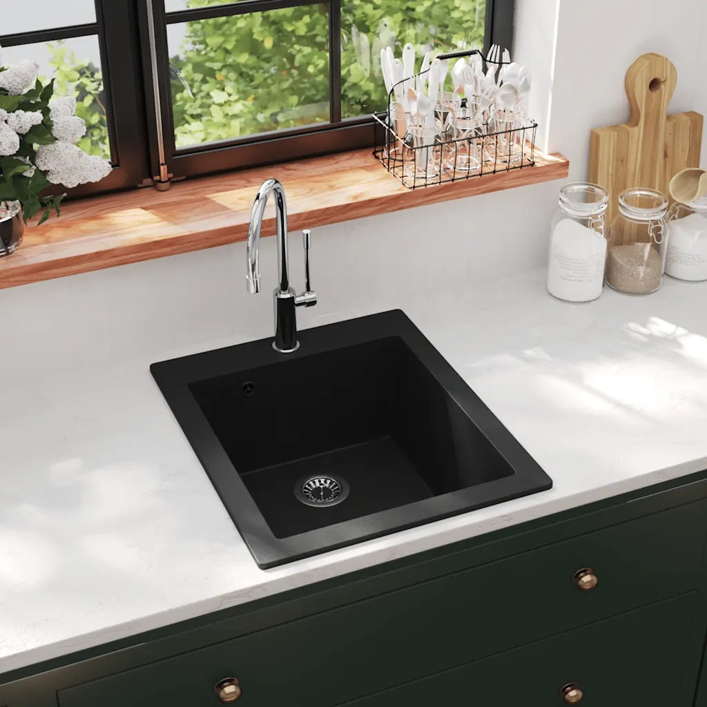Lavandino Cucina Granito Nero solo Lavello ad Incasso  cod mxl 51367
