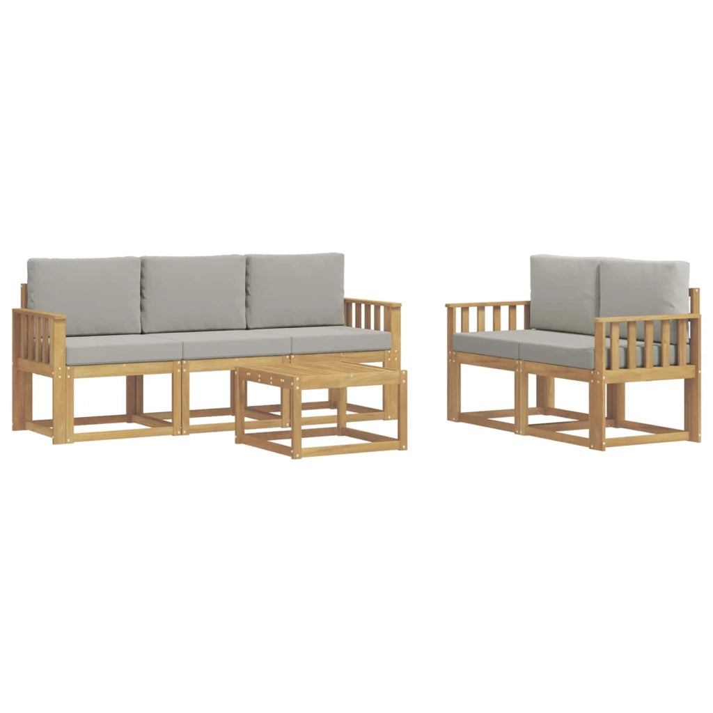 Set di divani da esterno 6 pcs Bianco e Grigio Chiaro 3387240