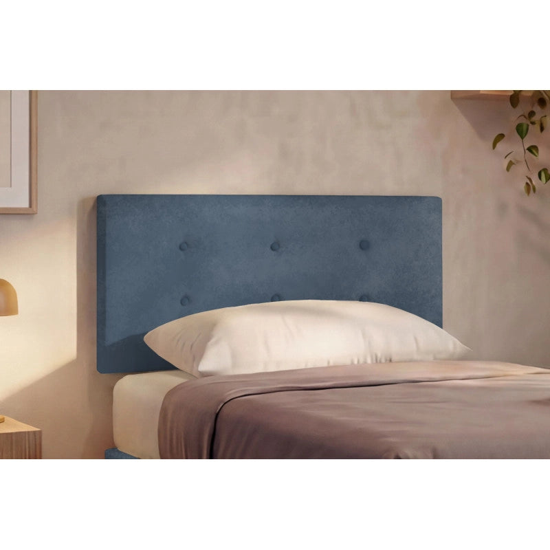 Letto imbottito Piazza e mezzo 120x200 cm Button - Con rete,Microfibra,Blu