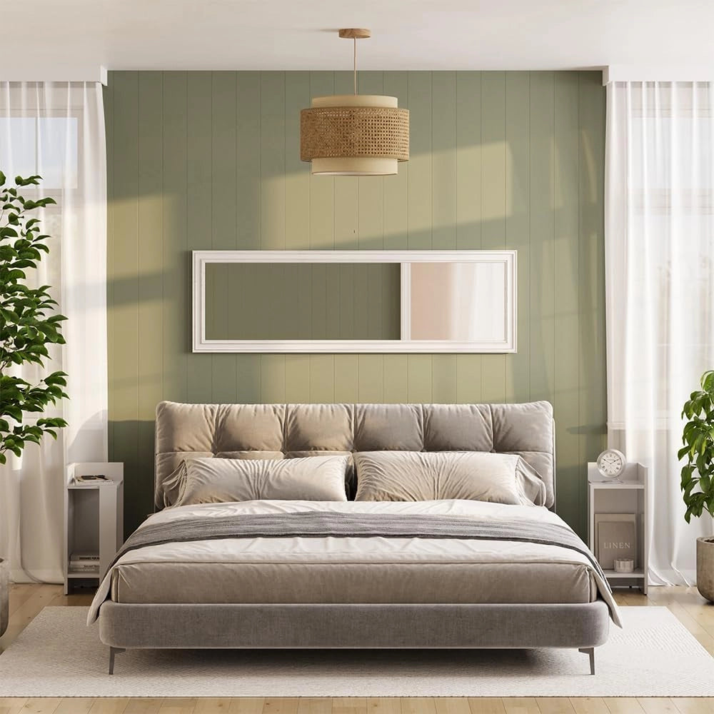 Comodino Lenar, Bianco, 27 x 60 cm Set di 2