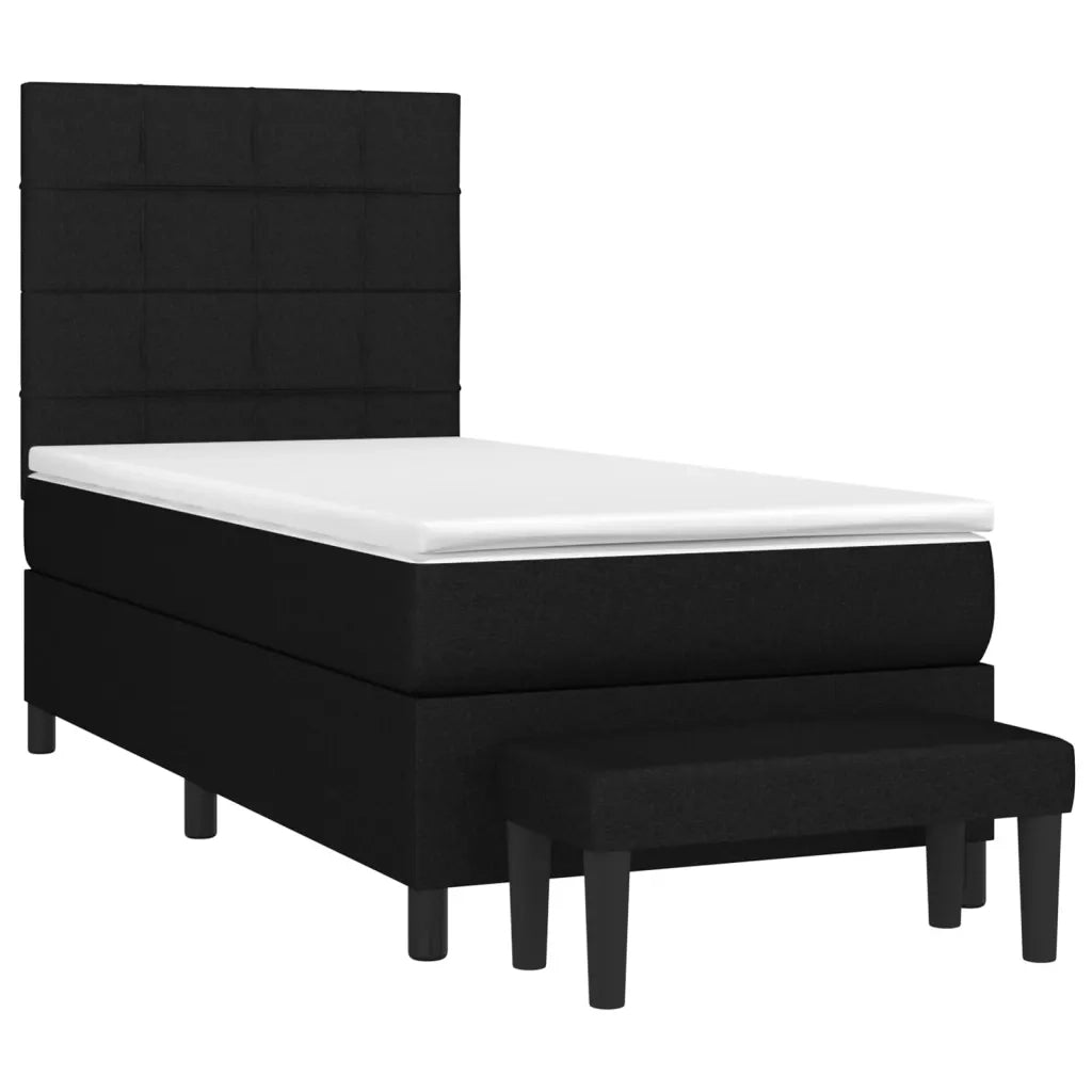 Giroletto a Molle con Materasso Nero 90x190 cm in Tessuto 3136559