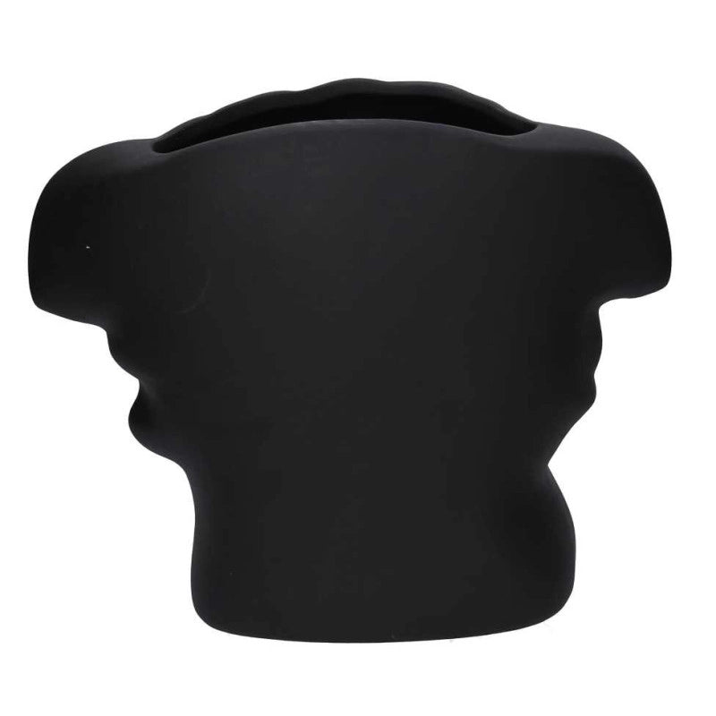 Portavaso ceramica busto nero cm 27x13,5h23