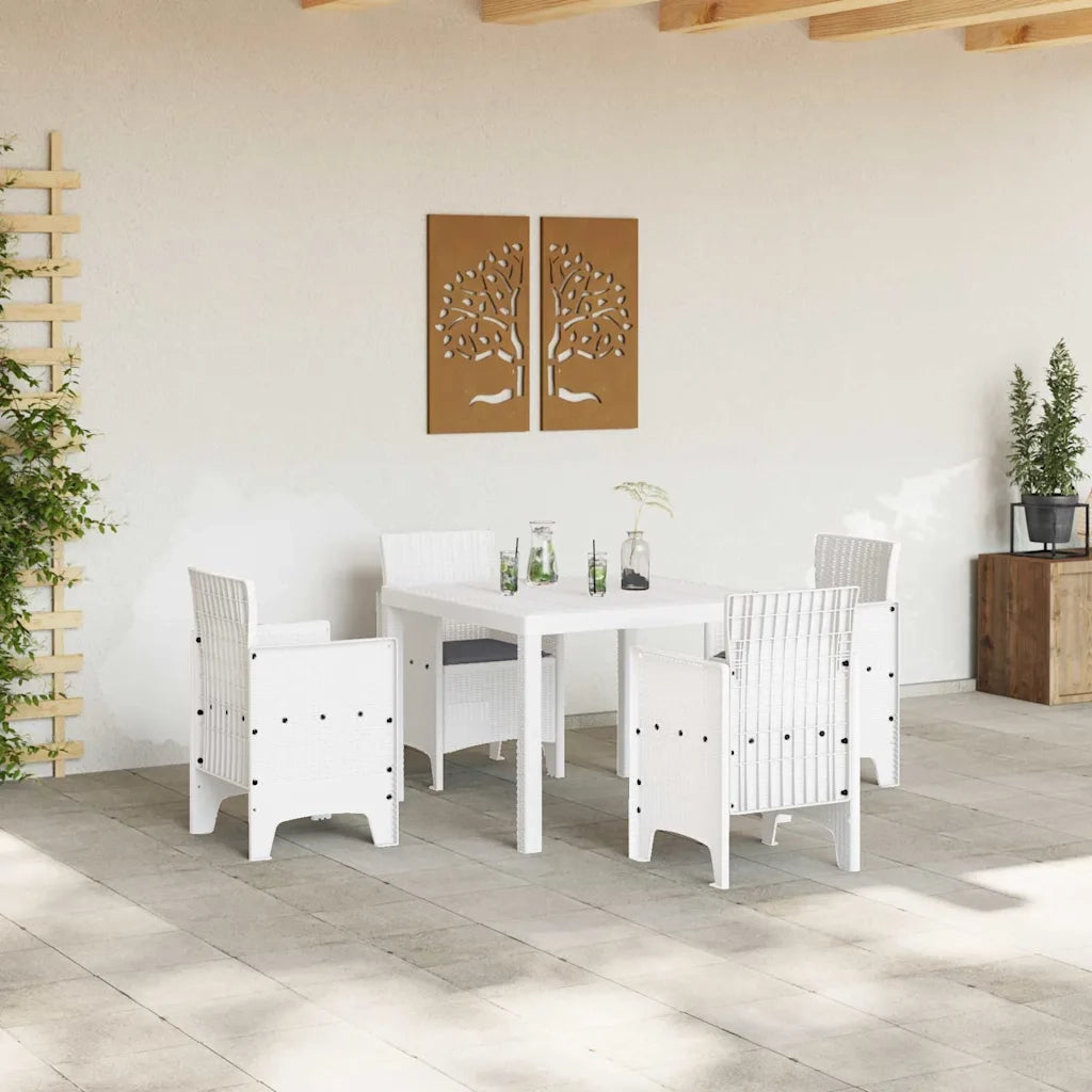 Set da Pranzo per Giardino 5 pcs Bianco Polipropilene 3378545