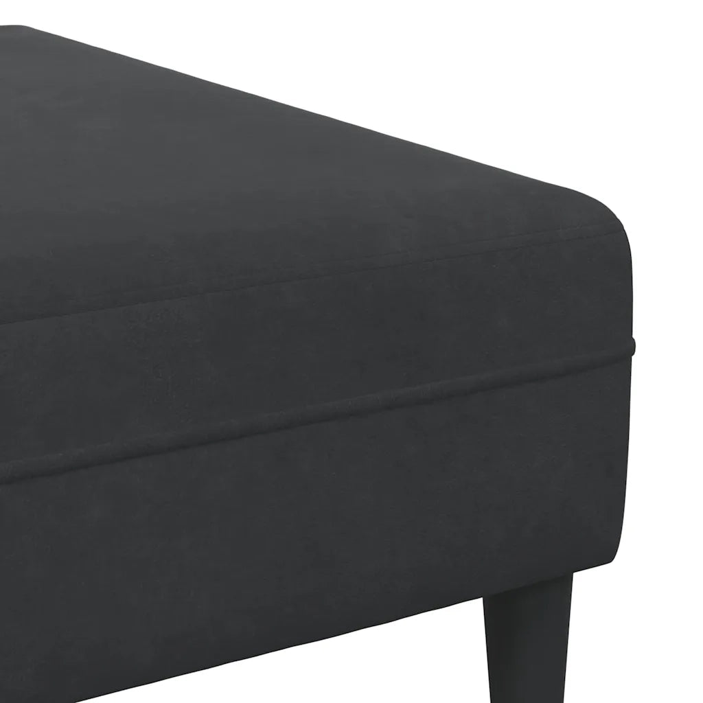 vidaXL Divano in Velluto con cuscino 3 pcs Nero 208 cm Velluto