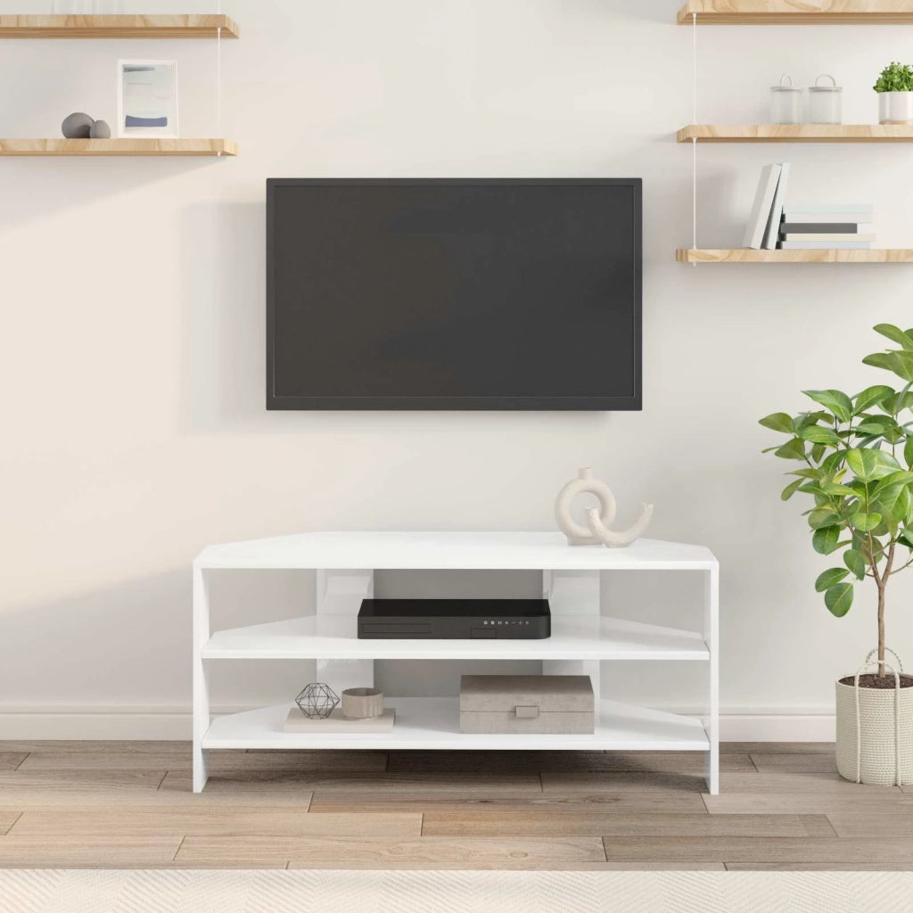 MobileTVAngolare 102x40,5x45cm Bianco ad Alto Lucido 889769