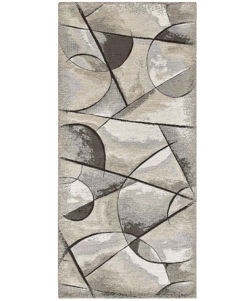 Tappeto moderno UNIVERSO TORTORA astratto quadro arte contemporanea, passatoia cucina multiuso lavabile in lavatrice e anti-scivolo cm.55x115